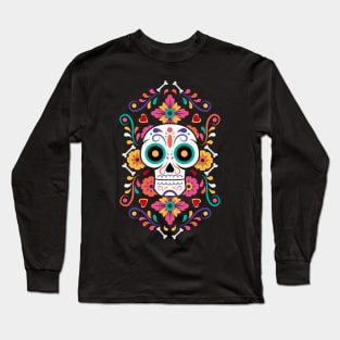 Day Of The Dead Floral Long Sleeve T-Shirt